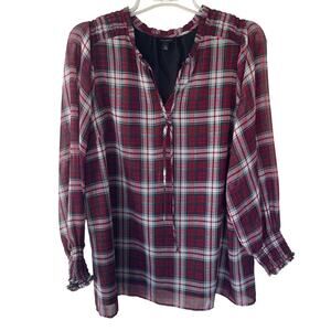 Talbots Size XL Sheer V Neck Blouse